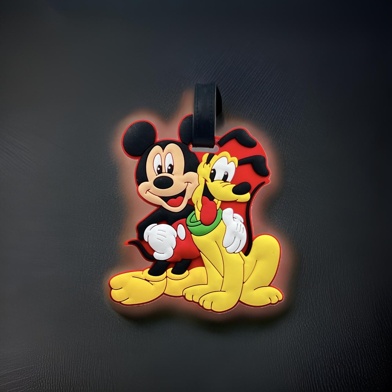 Mickey and pluto luggage tag